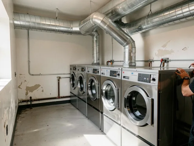 Berea Dryer Vent Cleaning team performing large-scale commercial dryer vent cleaning in Berea