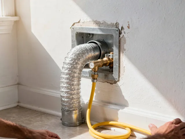 Berea Dryer Vent Cleaning certified technician performing specialized gas dryer vent cleaning in Berea